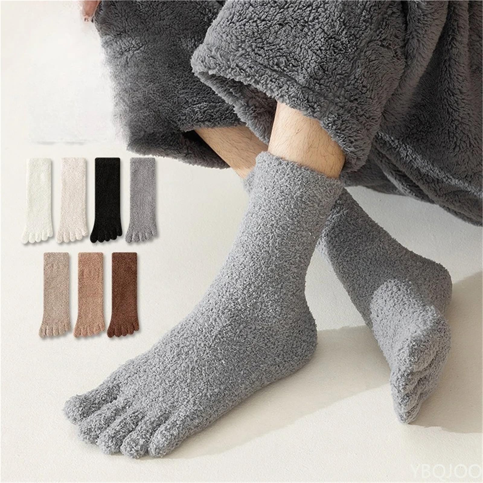 Calzini a cinque dita 7 paia di calzini invernali spessi e versatili a cinque dita, comodi, caldi, con divise for dormire per uomo