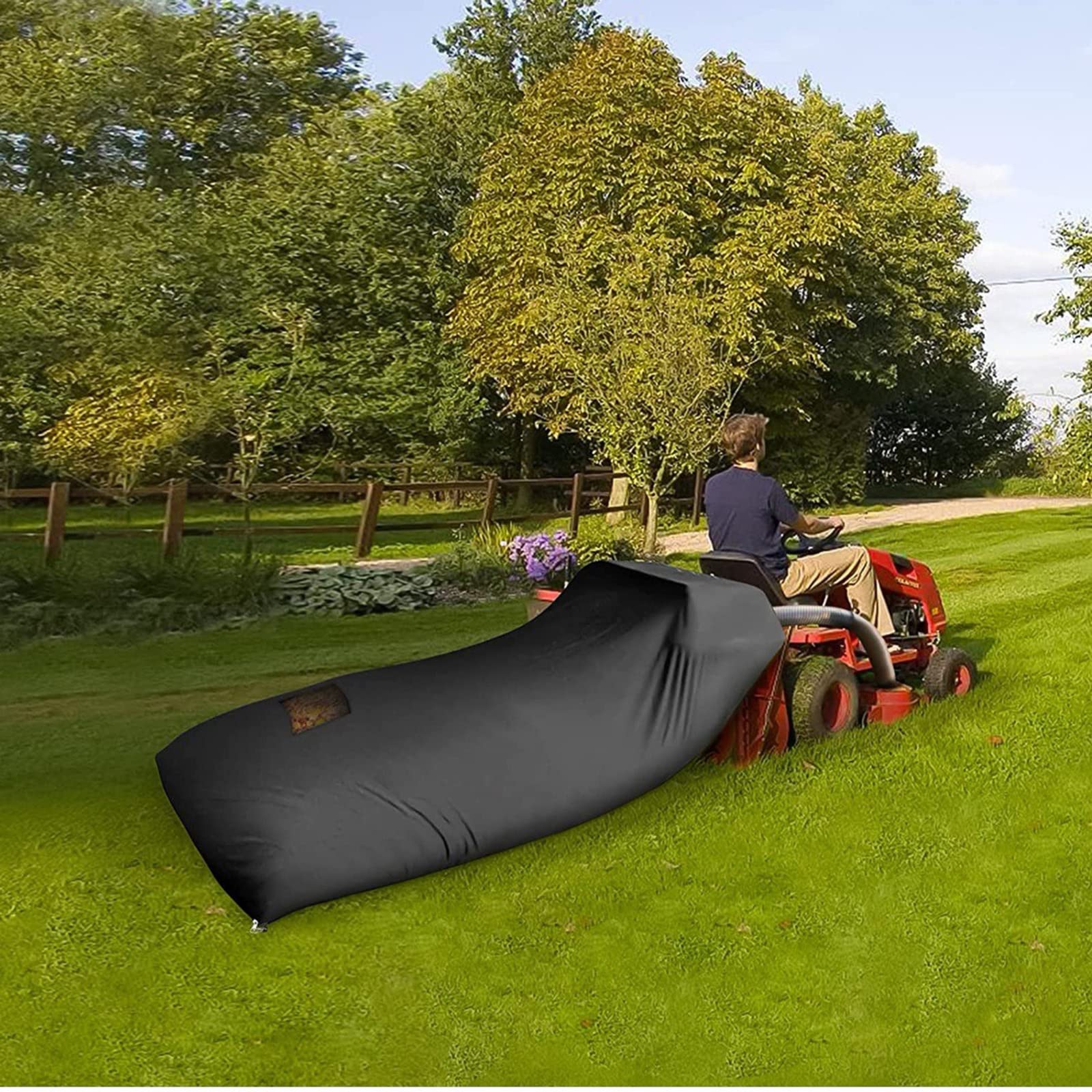 Laubsack, Rasentraktor, Laubsack, Grasfangsack für Rasenmäher, Traktor (200 x 130 cm), große Kapazität, Laubfangtasche für schnelle Blattsammlung