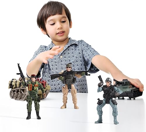 Miniatura 9 de Conjunto de figuras de acción de soldados de los hombres del ejército de Estados Unidos y SWAT con armas militares accesorios para niños y niñas 12
