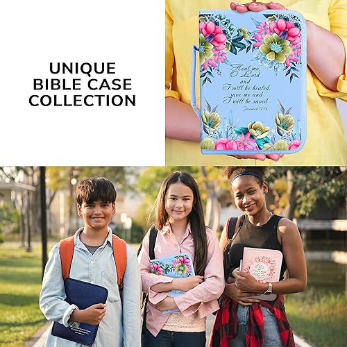 Miniatura 5 de DEHITE Funda para la Biblia para mujer, bolsa de transporte para la Biblia, tamaño grande y mediano, se adapta a libros de 10.1 x 7 x 1.9 pulgadas,