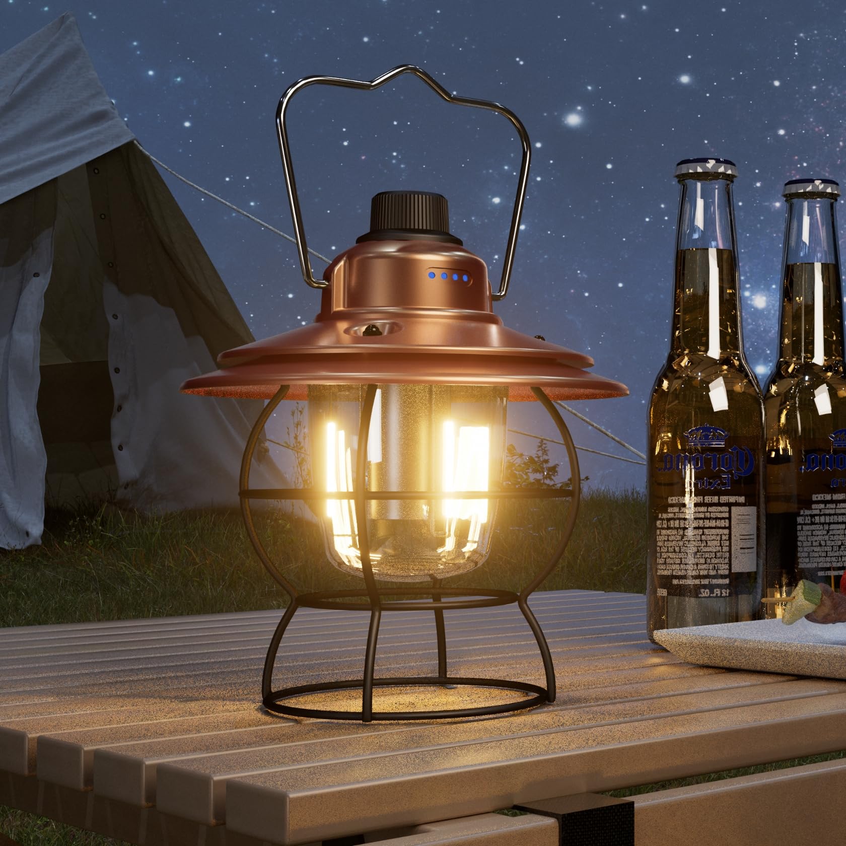 ランタン LED USB充電式 レトロ 3色切替・無段階調光 キャンプランタン アウトドア用品 キャンプ 登山 夜釣り 停電