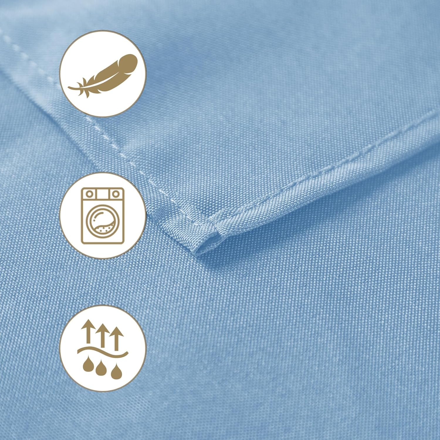 ポリエステル布ナプキン 25枚 - 17 x 17インチ ブルーミスト ディナー 洗濯可能 ナプキン 縁が縁に縁取り付き レストラン