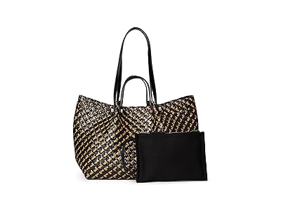 AllSaints Allington Straw Tote Tote Handbags Black/Natural 1