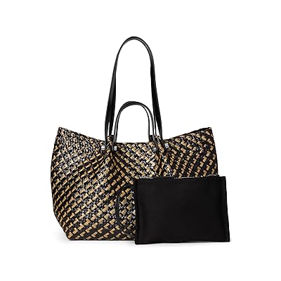 AllSaints Allington Straw Tote Tote Handbags Black/Natural 1