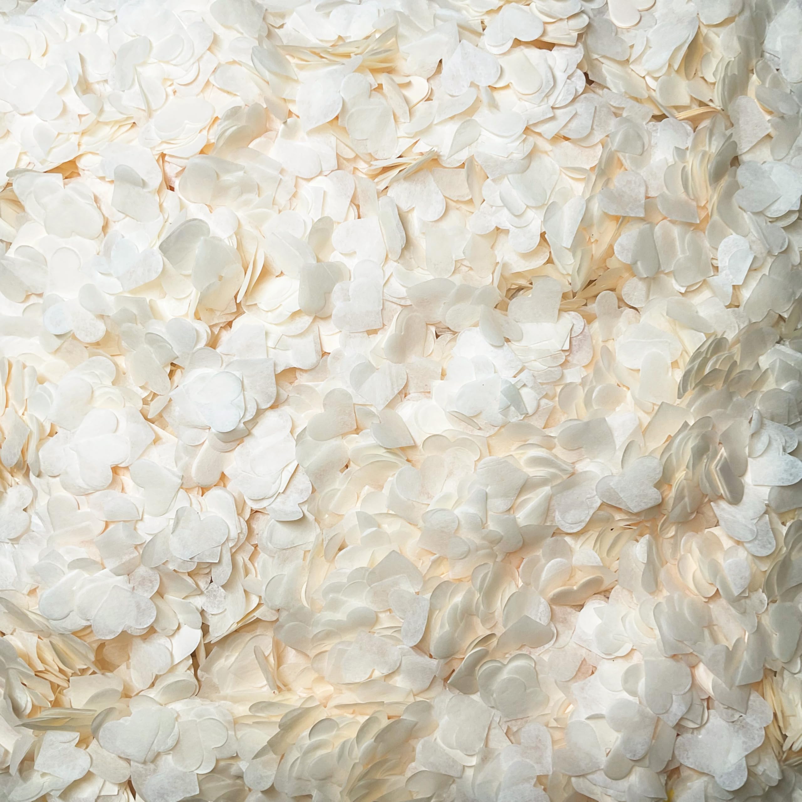 Biodegradable Heart Wedding Confetti | Eco-Friendly Tissue Paper Hearts | Many Colours (Cream, Small (50g) 15 Handfuls)