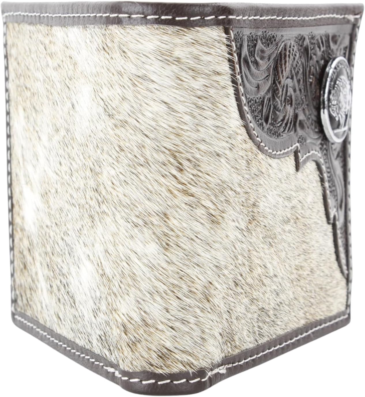 American Bison Brown Cowhide Hair-on-Hide Bifold Wallet with Buffalo Nickel Concho image 3