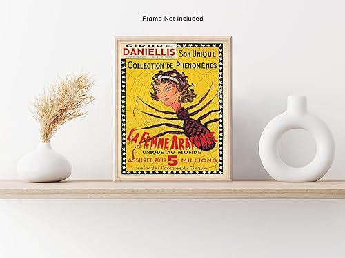 Miniatura 4 de Poster Master Póster vintage de mujer araña, impresión retro de La Femme Araignee - Arte de publicidad de circo - Regalo para él, ella, hombres,