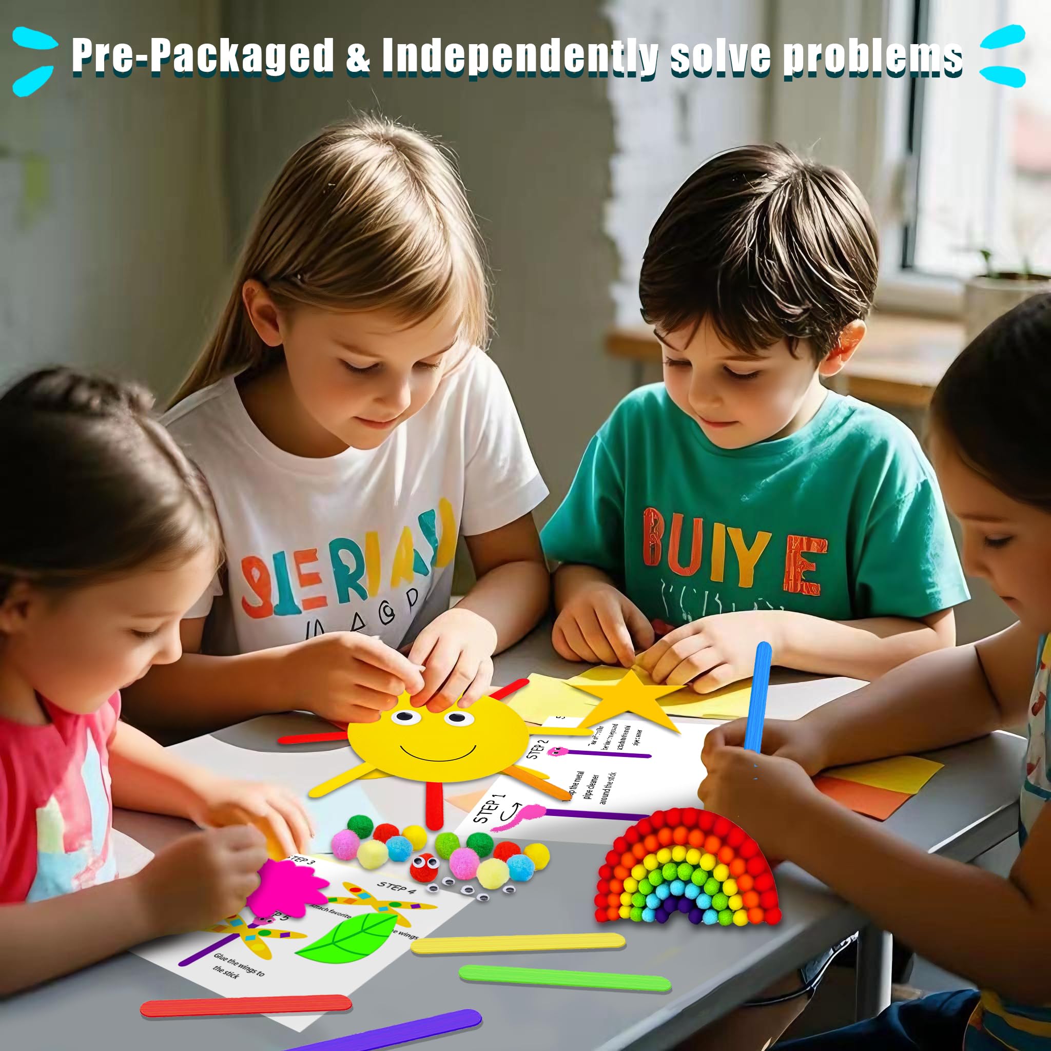 MHMYDIS First Craft Kit para niños – Kit de manualidades 12 en 1 sin ensuciar para niños de 4 a 8 años – Suministros de kit de manualidades para niños – Regalos para niñas y niños de 3, 4, 5, 6, 7, 8