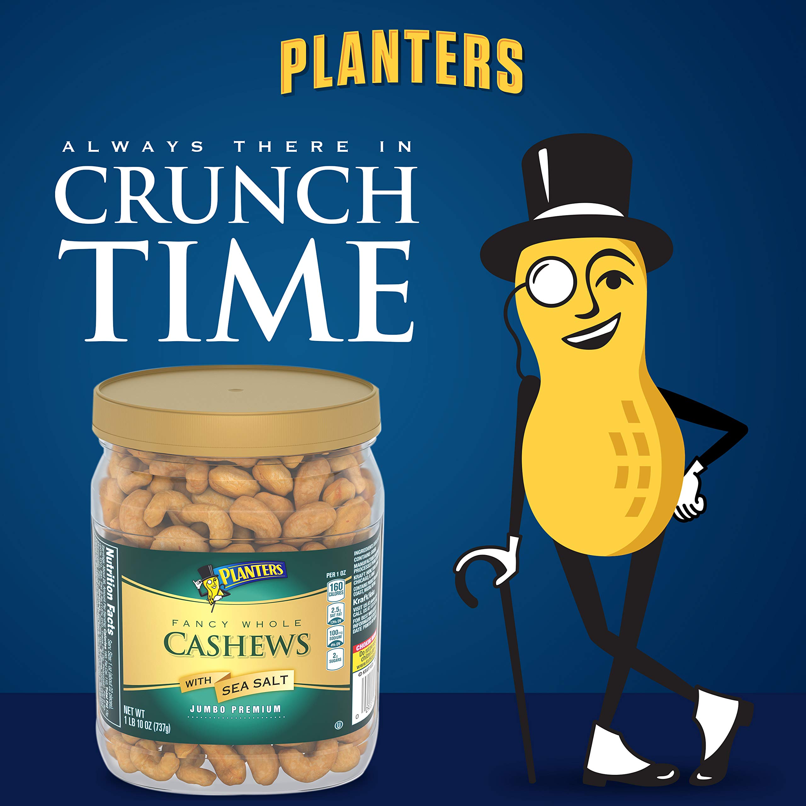 Buy PLANTERS Fancy Whole Cashews with Sea Salt, 26 oz. Resealable Jar