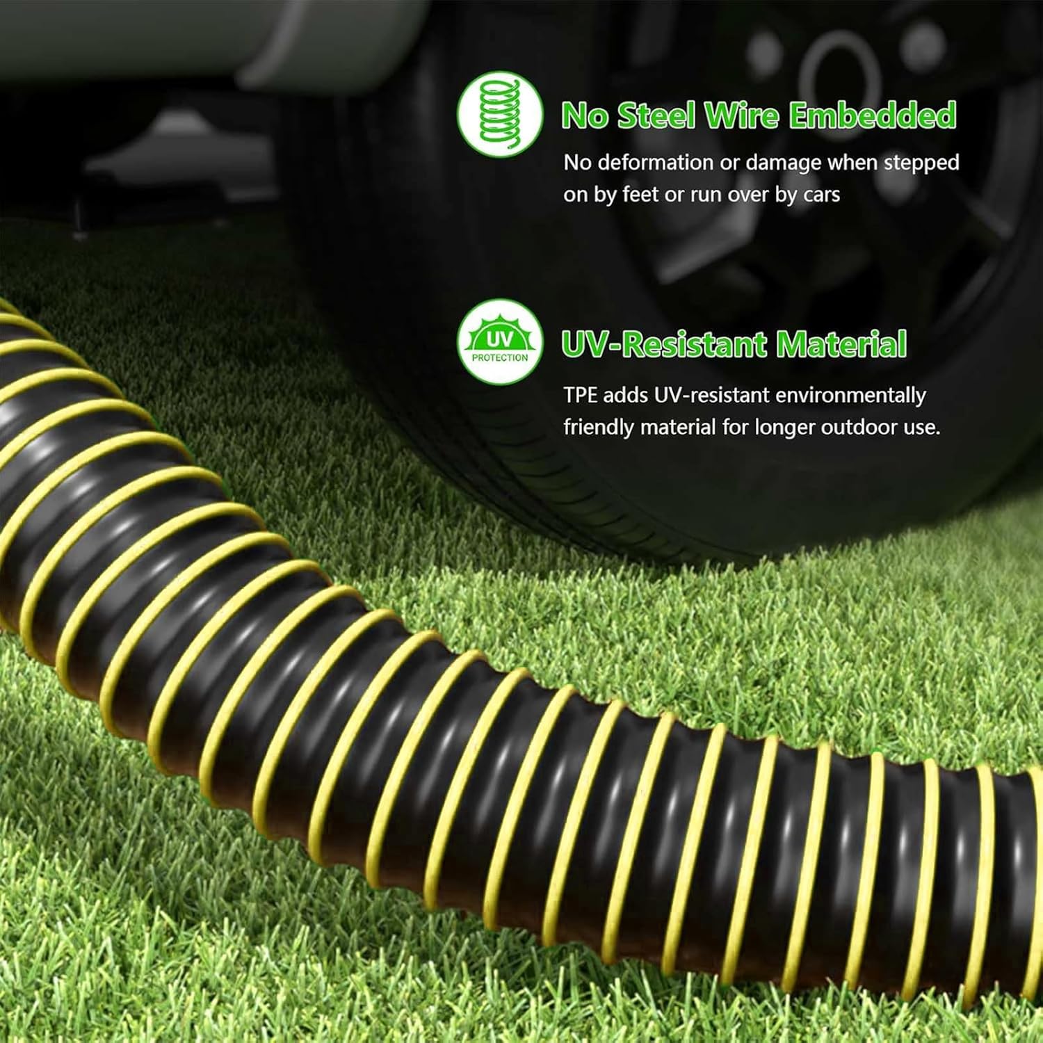 5 FT RV Sewer Hose with Swivel Fitting, Upgrade TPE Technology for Superior Abrasion & Crush Resistance, Heavy-Duty Camper Drain Hose Extension Kit