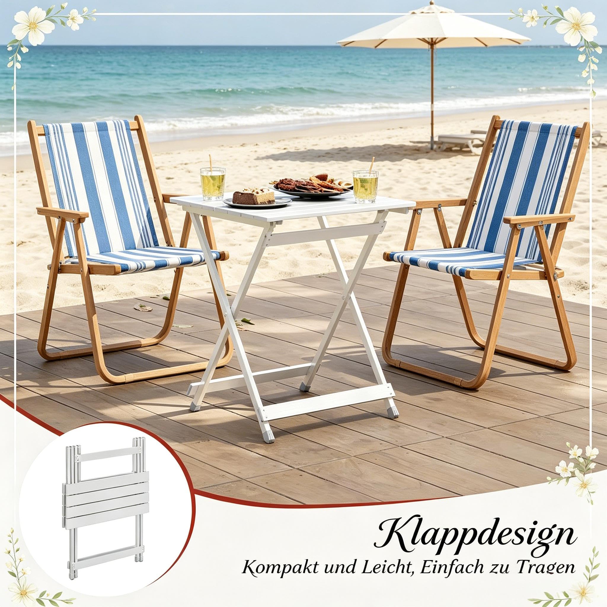 Tavolino pieghevole in alluminio color argento, design a X, 47 x 50,5 cm, leggero tavolo da balcone e tavolo da campeggio, per giardino, terrazza o barbecue