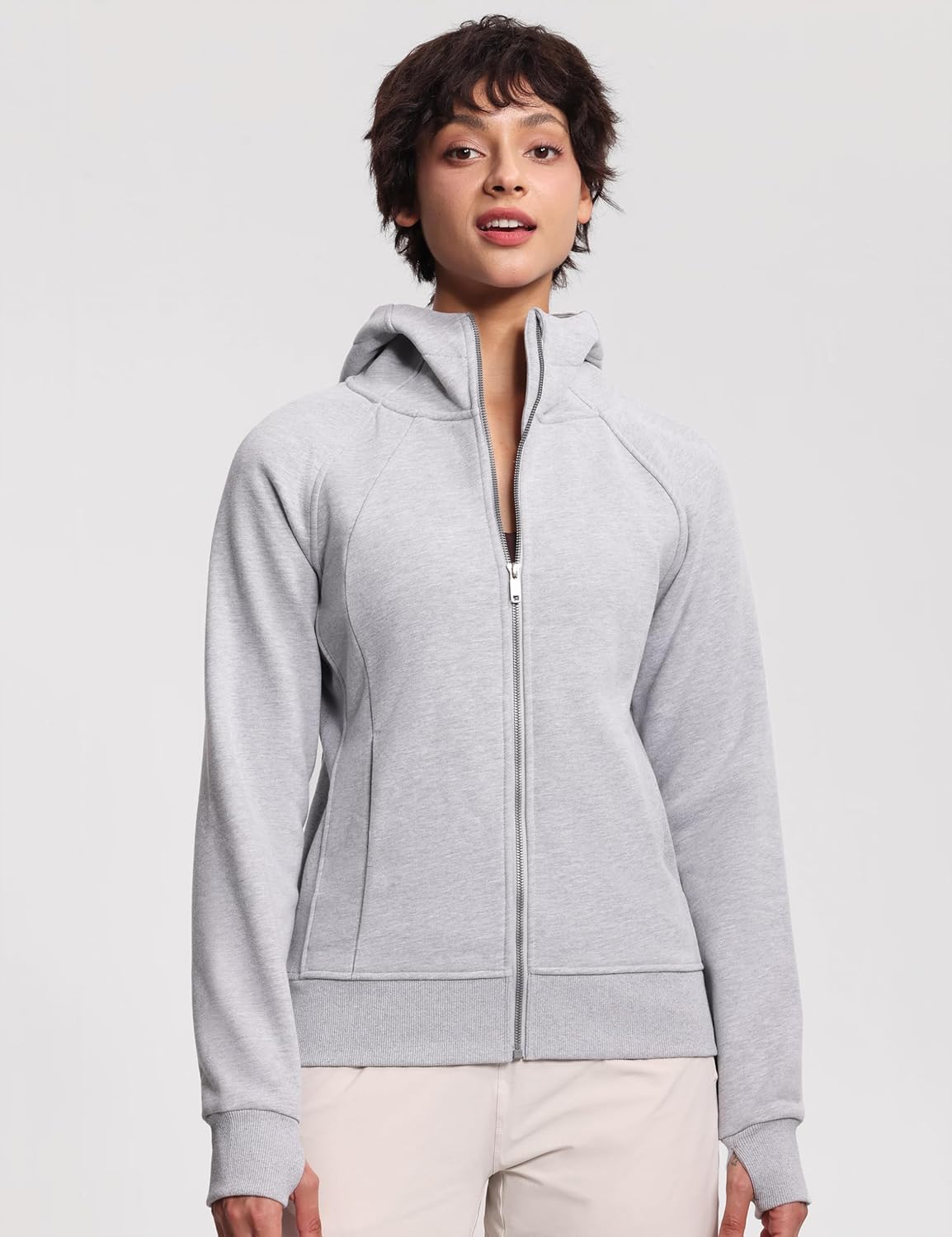 THE GYM PEOPLE Women's Zip Up Hoodies Fleece Workout Jackets Sweatshirts with Pockets Thumb Hole