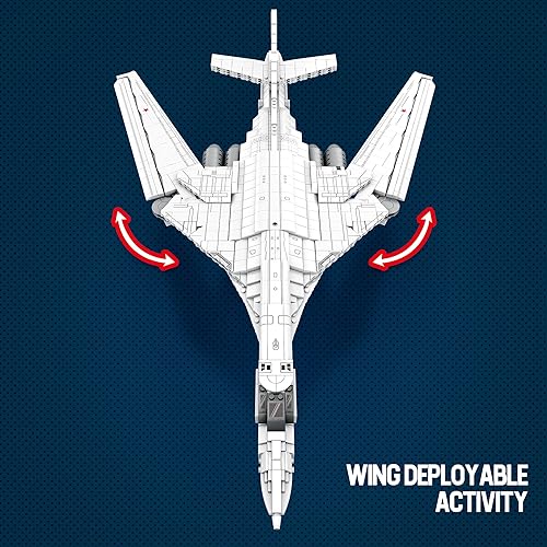 Miniatura 4 de Reobrix 33036 TU-160 - Juego de bloques de construcción para adolescentes, niños y niñas, adultos, juguetes espaciales de aviones, juego de bloques