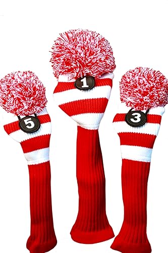 Majek Fundas para cabeza de club de golf, metal Fairway Woods, se adapta a hasta 460 cc, pompón de punto, retro, tradicional, Taylor, ajuste