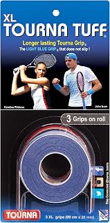Tourna Tuff Tennis Racquet Grip: Durable Upgrade to Iconic Tourna Grip, Tackier When Wet - 3 Pack + Tape