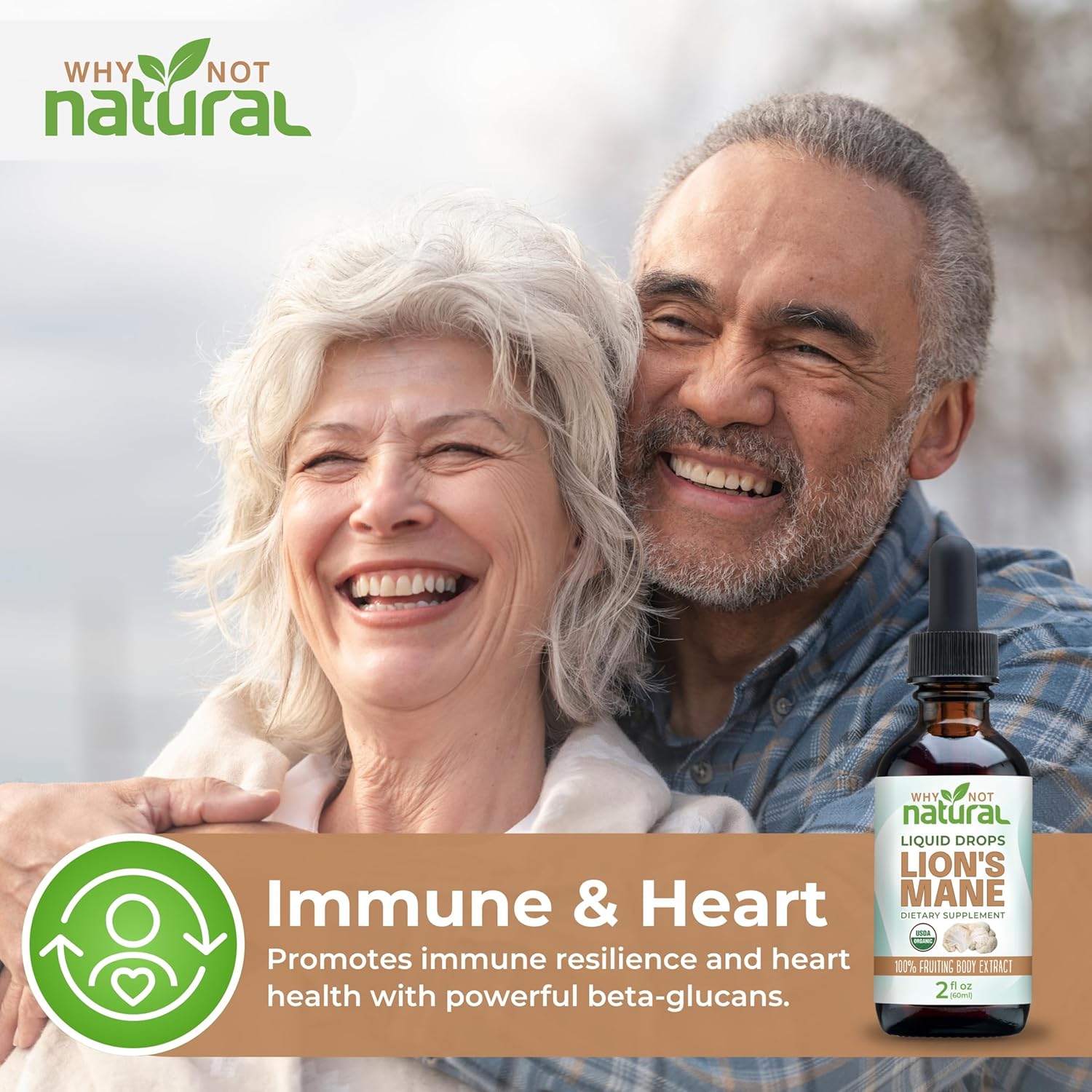 Why Not Natural Organic Lions Mane Liquid Extract Mushroom Supplement Tincture - Image 6