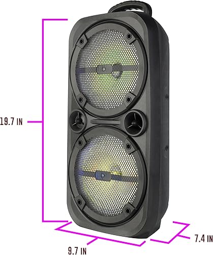 Miniatura 2 de QFX PBX-8008SM TWS - Altavoces portátiles recargables con Bluetooth de 8 pulgadas con adaptador de CA y micrófono, color negro
