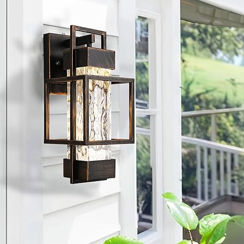 Miniatura 5 de PARTPHONER Lámparas modernas para exteriores del atardecer al amanecer, paquete de 2, apliques de pared exterior de 15 pulgadas, impermeables, para