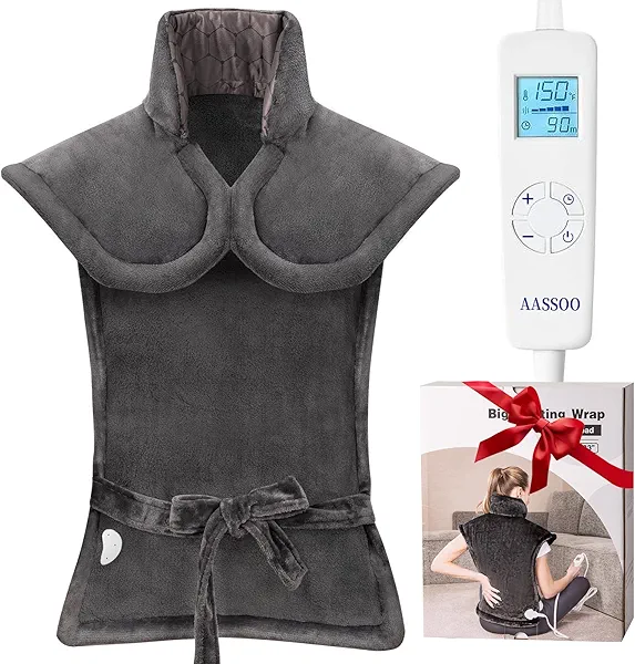 Graphene-Infused Heating Pad for Back and Neck Shoulder for Pain Relief, Large Heat Pad for Women Men Dad, Weighted Electric Heat Pad, FSA Eligible Items Only List, 24"x33", ETL Certified