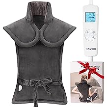 Graphene-Infused Heating Pad for Neck Shoulders and Back, Mother's Day Wellness Gifts, 4X Deeper Heat Penetration Weighted Electric Heat Pad for Pain Relief, Snug Fit Wrap, ETL Certified