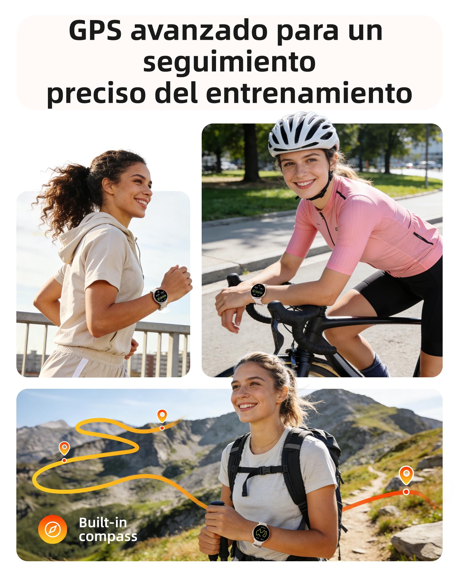 Parsonver Reloj inteligente Hombre Mujer con GPS Integrado, 5 ATM Impermeable para Piscina/Aguas Abiertas, AMOLED Pantalla, 100+ Deportivos Integrado, Frecuencia Cardíaca y Sueño (Gris francés, 42 mm)