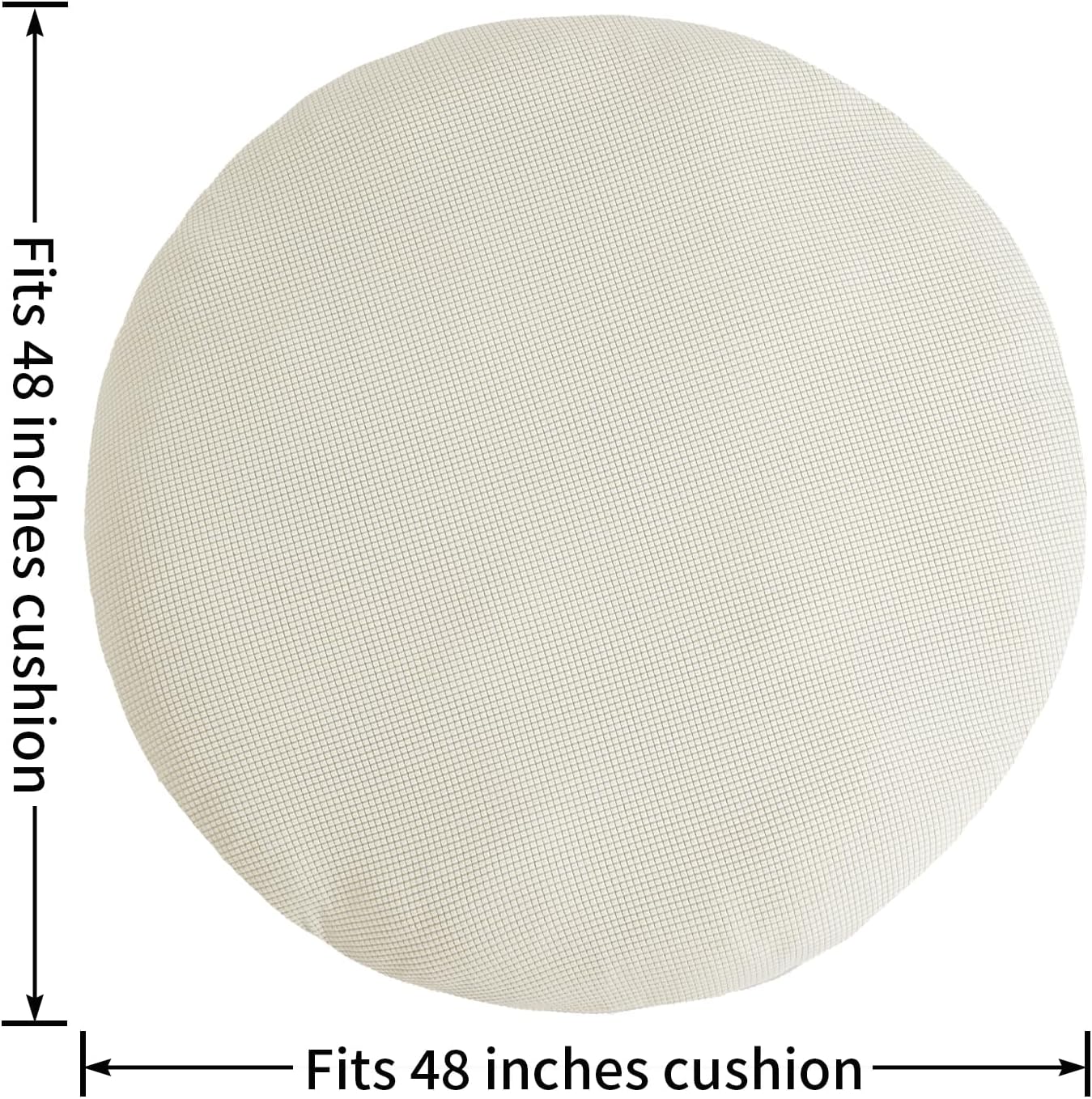 HOMBYS Cover for Papasan Cushion, Soft Slipcover Only (Without Cushion), Removable and Machine Washable Chair Covers with Elastic Closure (Fits 48-50 inch, Cream White)