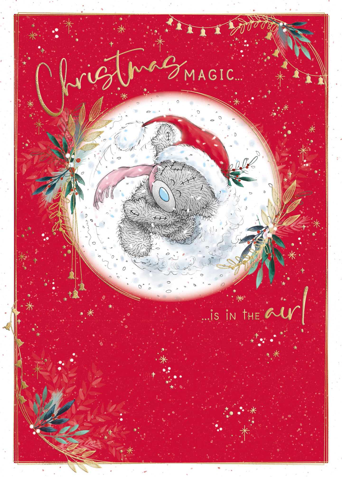 Me To You Tatty Teddy Christmas Card With Luxury Gold Foil Detail 5x7ins - Official Collection