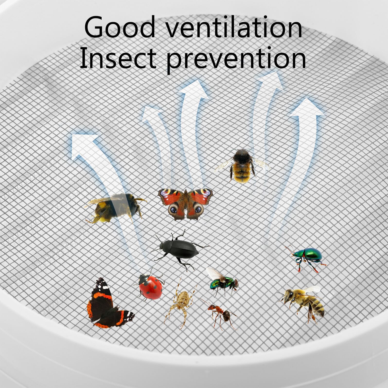 Housoutil 5 Stück Plastik Lüftungsgitter mit Insektenschutz Abluft Ventilationsgitter für Bad Schrank Wand Decke Boden Einfache Installation Langlebig