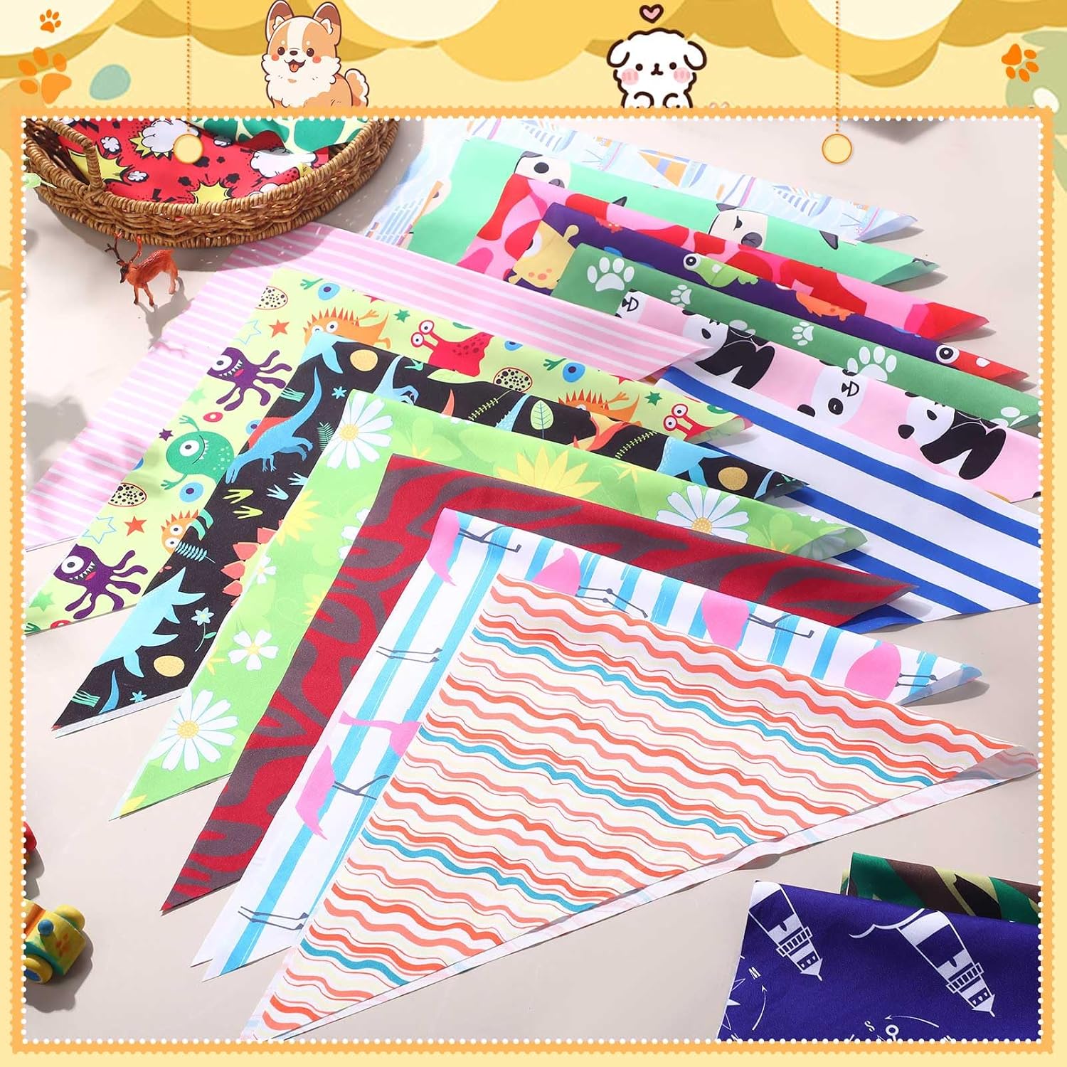 Wesiti 100 Pcs Dog Bandanas Bulk Winter Pet Bandanas Colorful Triangle Scarf Scarf Bib Kerchief Set Adjustable Dog Bibs Washable Birthday Gift for Small Medium Large Dogs Accessories