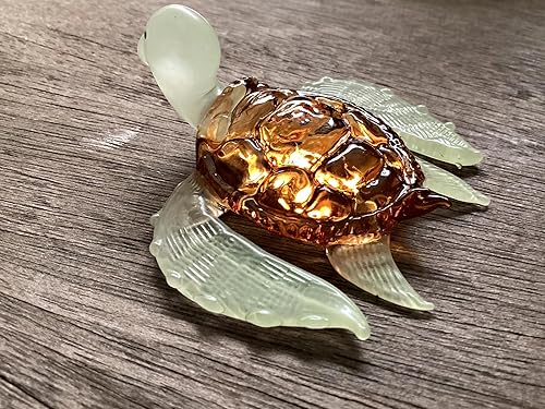Miniatura 4 de Adorno de muñeca de cristal marrón naranja de tortuga marina gigante hecho a mano decorativo jardín