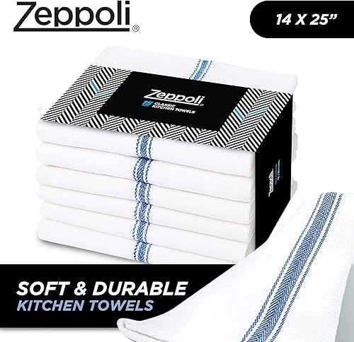 Miniatura 2 de Zeppoli - Paquete de 15 toallas de cocina clásicas hechas de 100 algodón natural trapos de limpieza reutilizables superabsorbentes lavables a