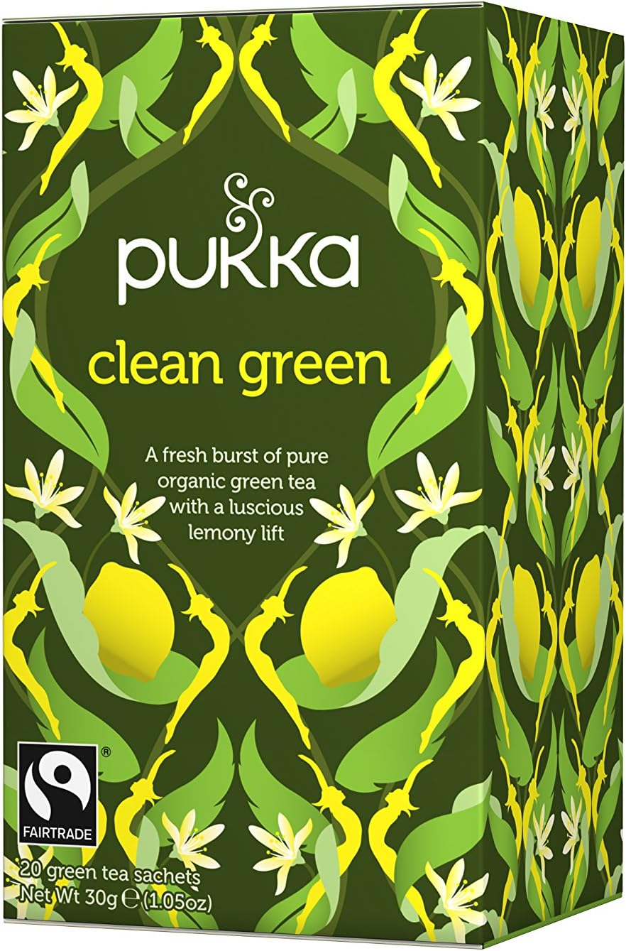 Pukka Organic Green Tea, Clean, 6 Count