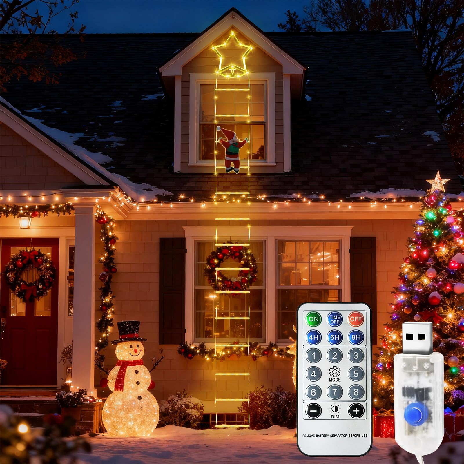 Guirlande LED Noël haut de gamme 298 LED blanc chaud Lewondr étanche intérieur