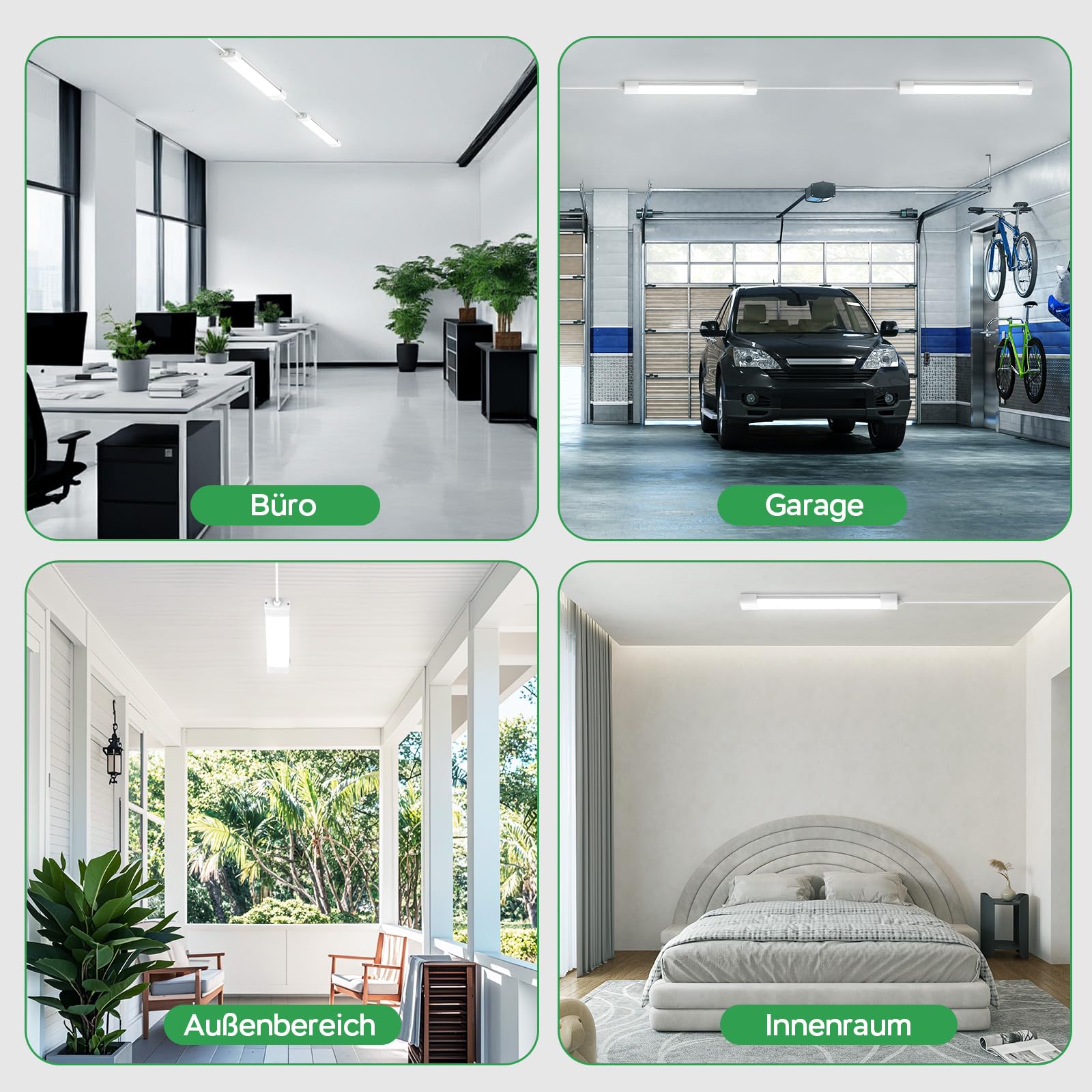 Modlicht Feuchtraumleuchte Led 60cm, 18W 1980LM werkstattlampe 4000K Neutralweiß, LED Deckenleuchte IP65 Wasserfest Wannenleuchte, kellerlampe für Büro Keller Garage Lager