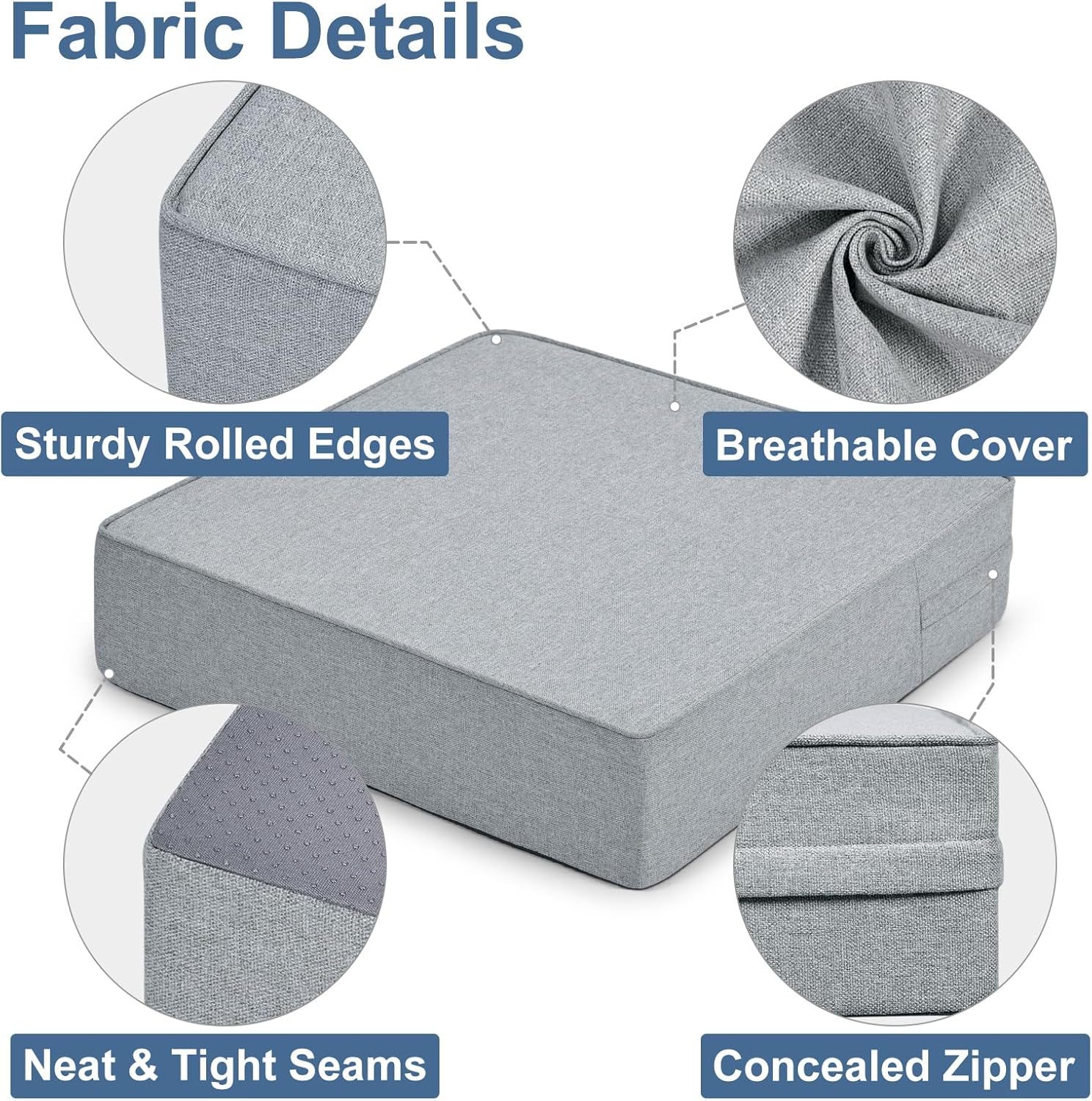 Shinnwa Gel Memory Foam Recliner Cushion for Elderly, Extra Large Seat Cushion, Dual-Layer Foam Chair Pad for Couch, Armchair, Wicker Chairs, Floor, 18 × 18 × 4in, Light Gray