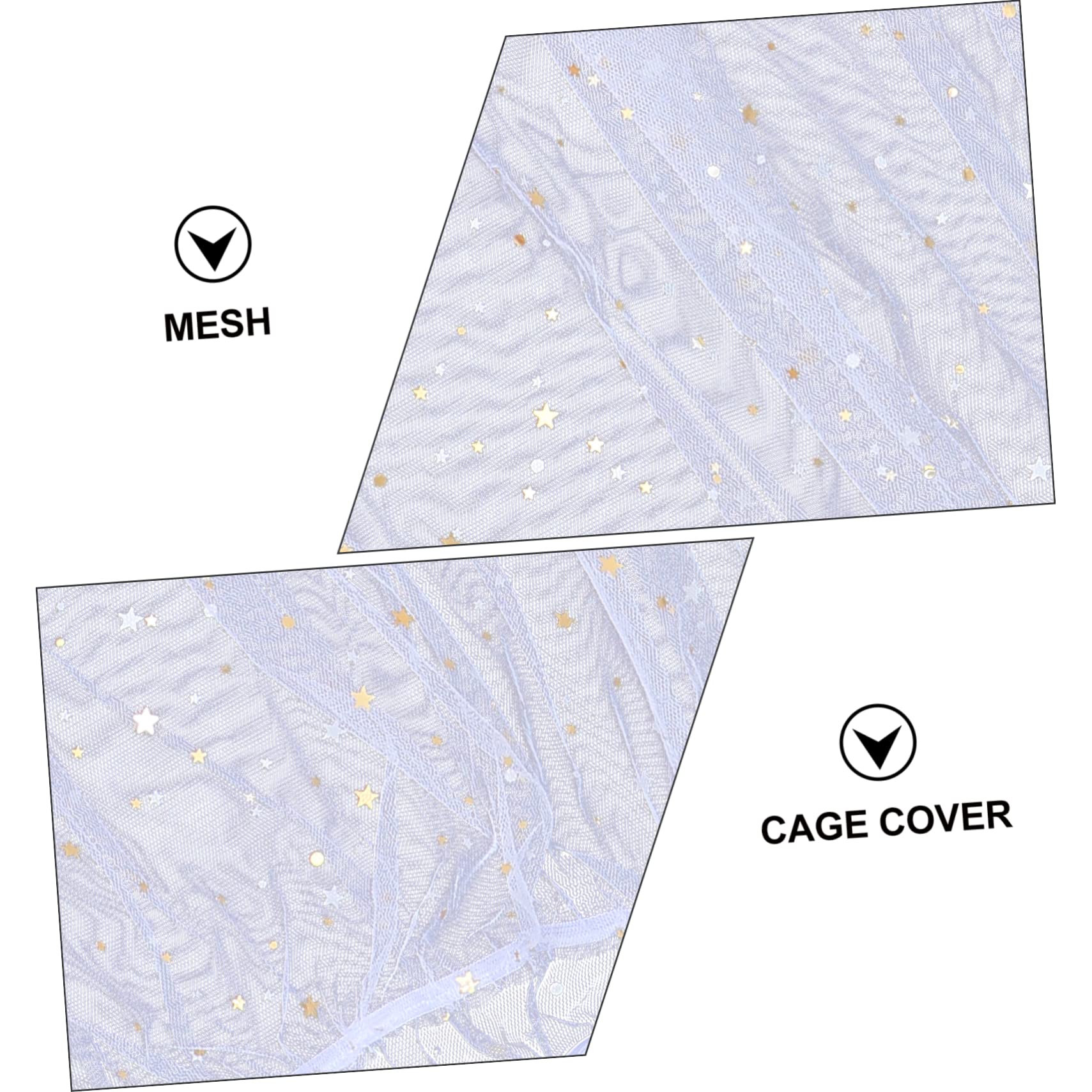 VANZACK 3piezas Cubierta De Jaula para Pájaros Malla Decorativa Elástica para Protección y Prevención De Salpicaduras Accesorio para Jaulas De Mascotas