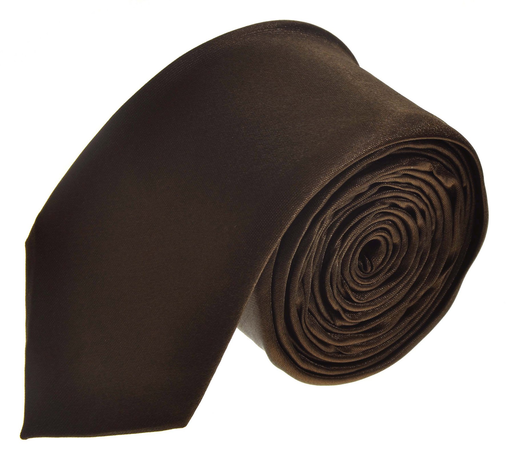 Supgod Men's Chocolate Brown New Plain Coloured Skinny Ties. 25 Colours Available. Handmade. Wedding, Fashion (, Skinny Tie)