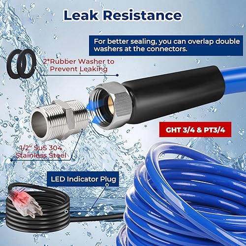 Miniatura 6 de REHOSEUP Divisor de manguera de jardín de latón de 2 vías, divisor de grifo de conector de manguera de 34 pulgadas,Adaptador de manguera de jardín