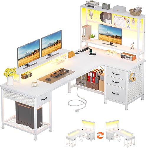 160x100 cm Forme L Bureau Gaming avec Bibliothèque pour H Klyvvo