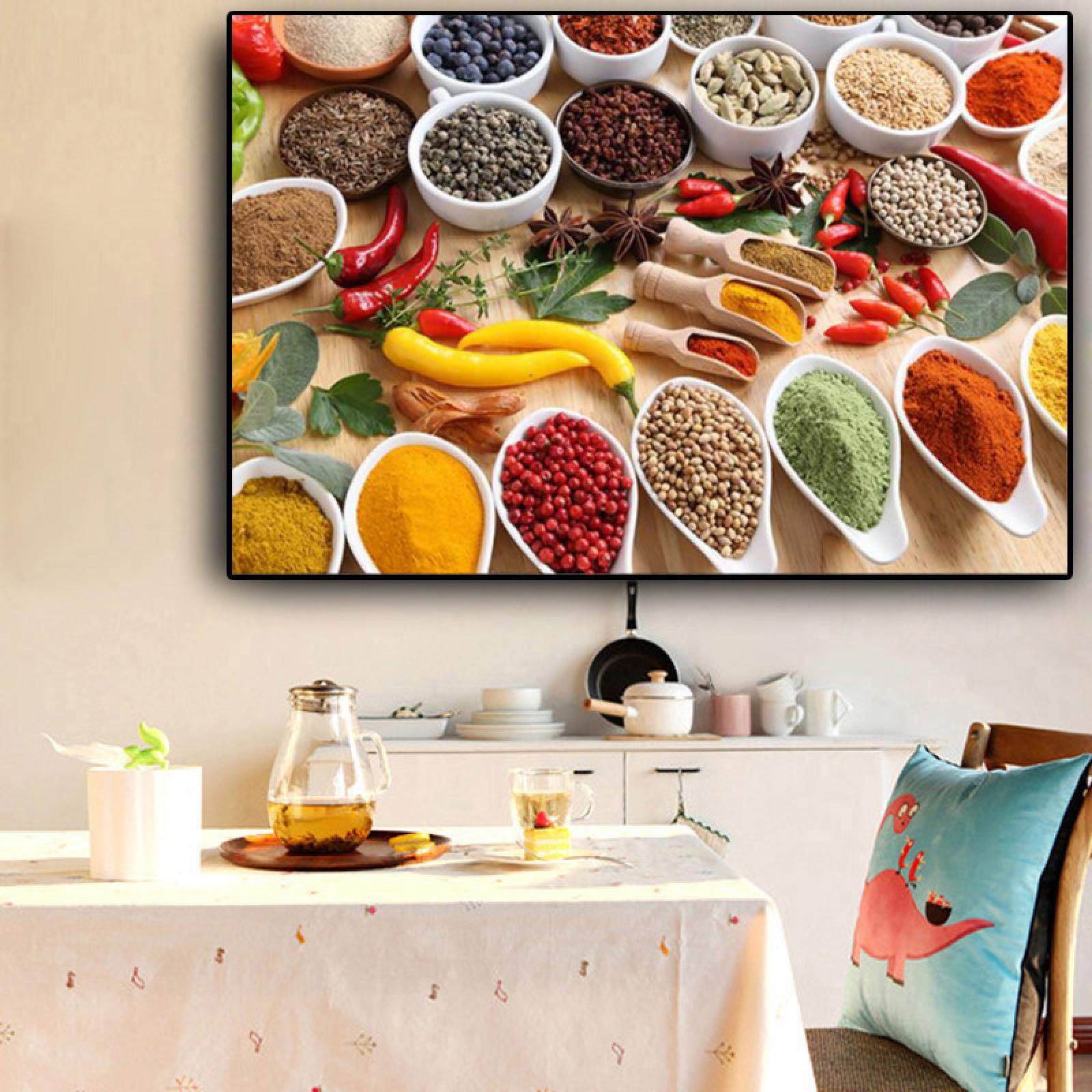 Peinture cuisine moderne affiche épice toile murale pour raviver un mur