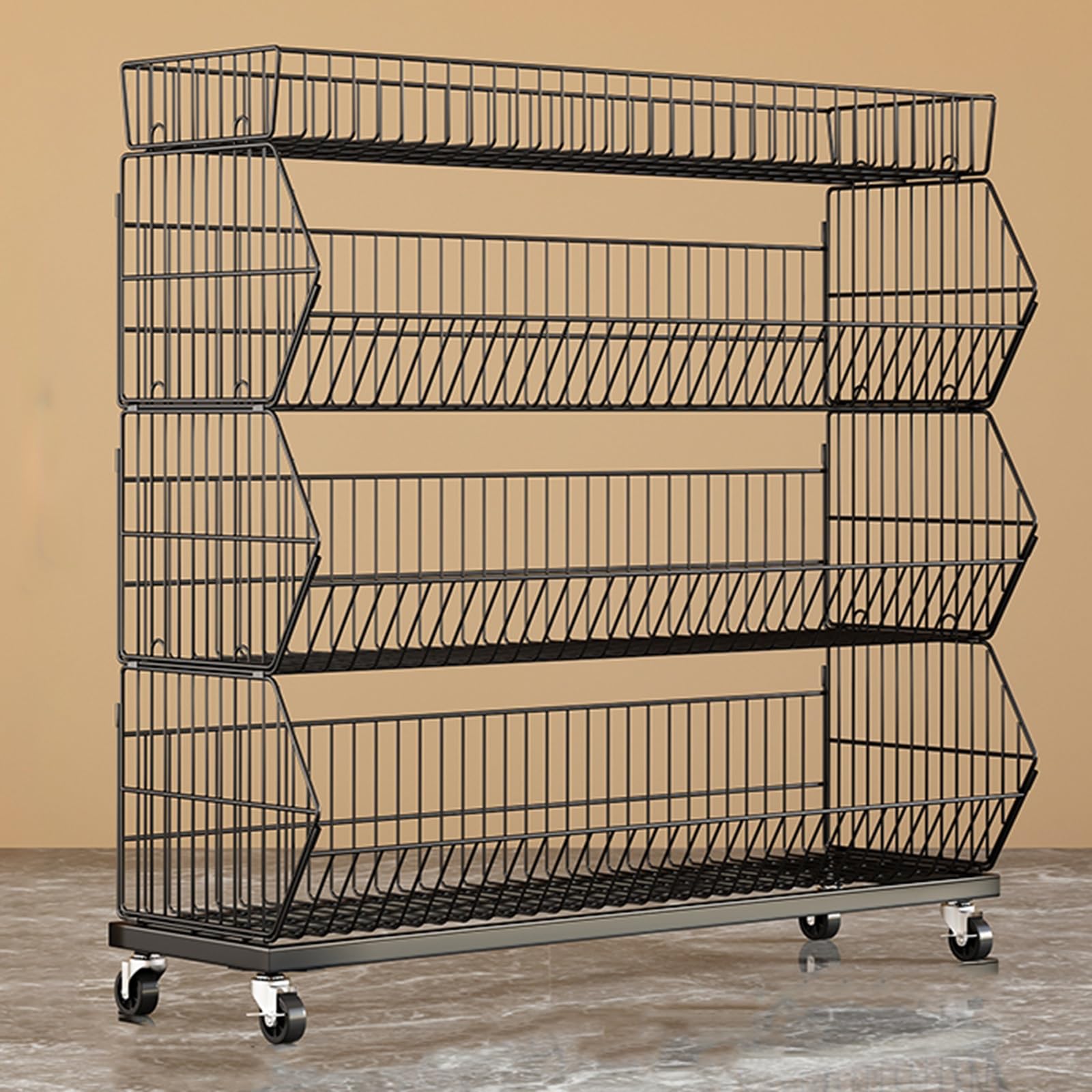 Genérico Expositor Grande de 5 Niveles para Patatas Fritas, estantería de Acero al Carbono para supermercados y Tiendas de conveniencia, Ideal para organizar Aperitivos y Frutas, diseño Duradero y el