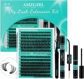 Lash Clusters Kit 280Pcs,60D 80D Eyelash Extension Kit,Lash Bond and Seal Waterproof,Lash Remover for Individual Cluster Lashes Kit,Lash Applicator Tool for DIY Lash Extension Kit(D-Mix9-16mm Kit)
