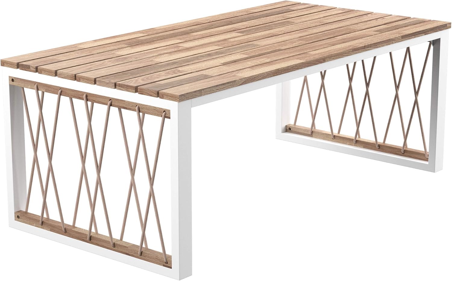 SEI Furniture Wallmond Outdoor Cocktail Table, Natural and White