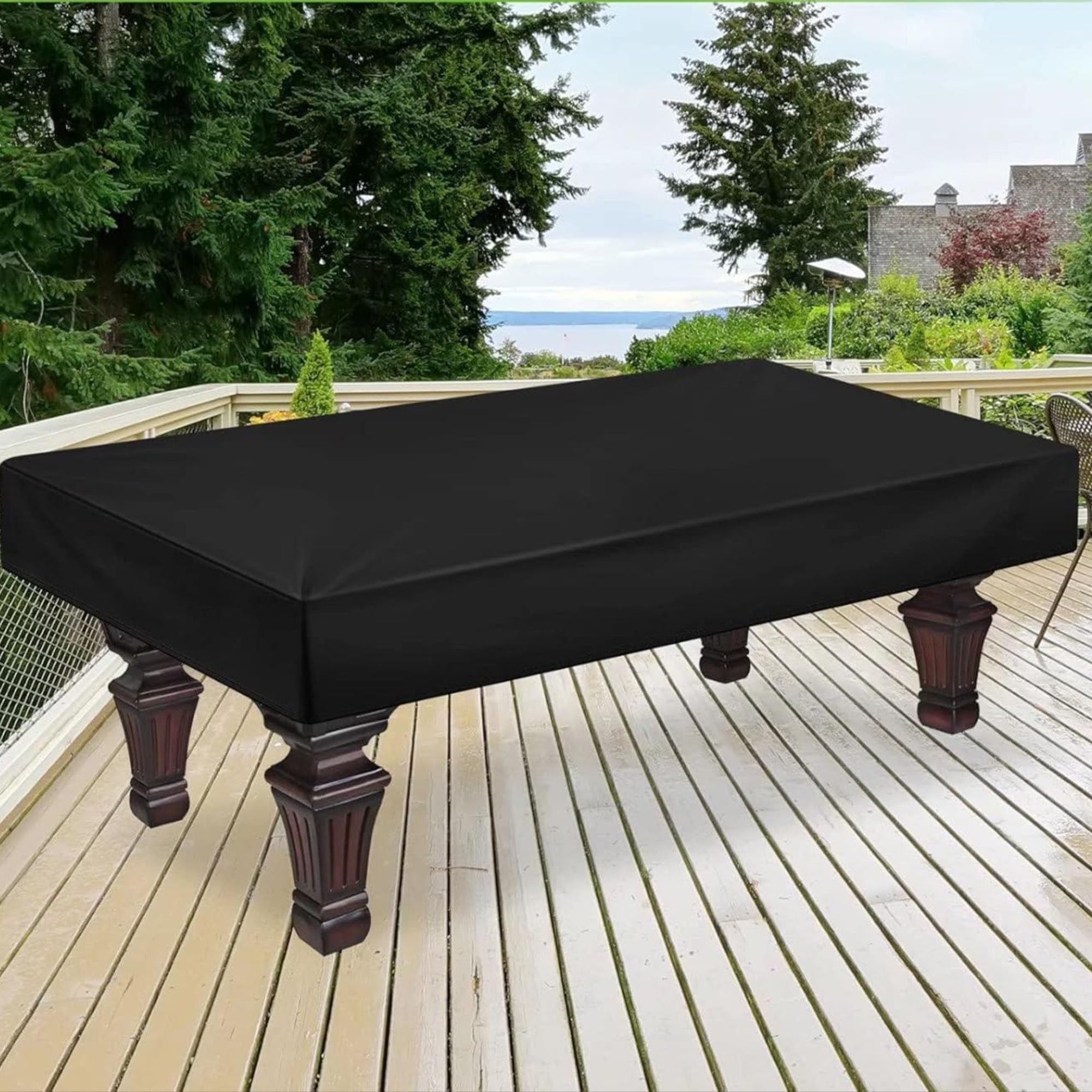 Copertura per tavolo da biliardo da 2,1 m, impermeabile, antistrappo, per tavolo da biliardo, in tessuto Oxford, antipolvere, protezione solare e pioggia, protezione per interni ed esterni, patio