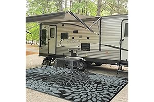 Anidaroel Waterproof Outdoor Patio Rug - 8x10 ft Tropical Paradise