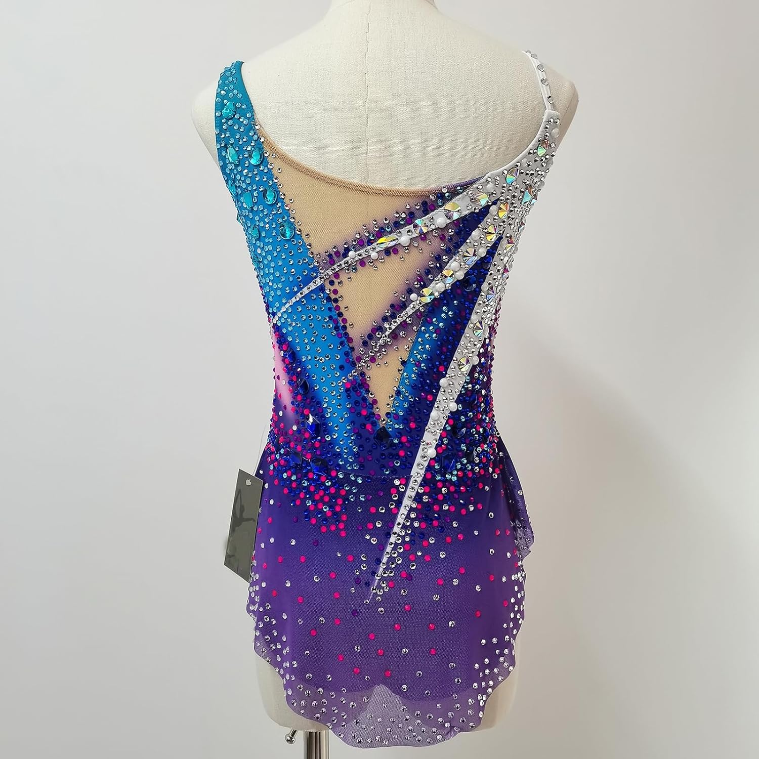 Girls' Blue Purple Artistic Gymnastics Dress Professional Customized Competition Costume