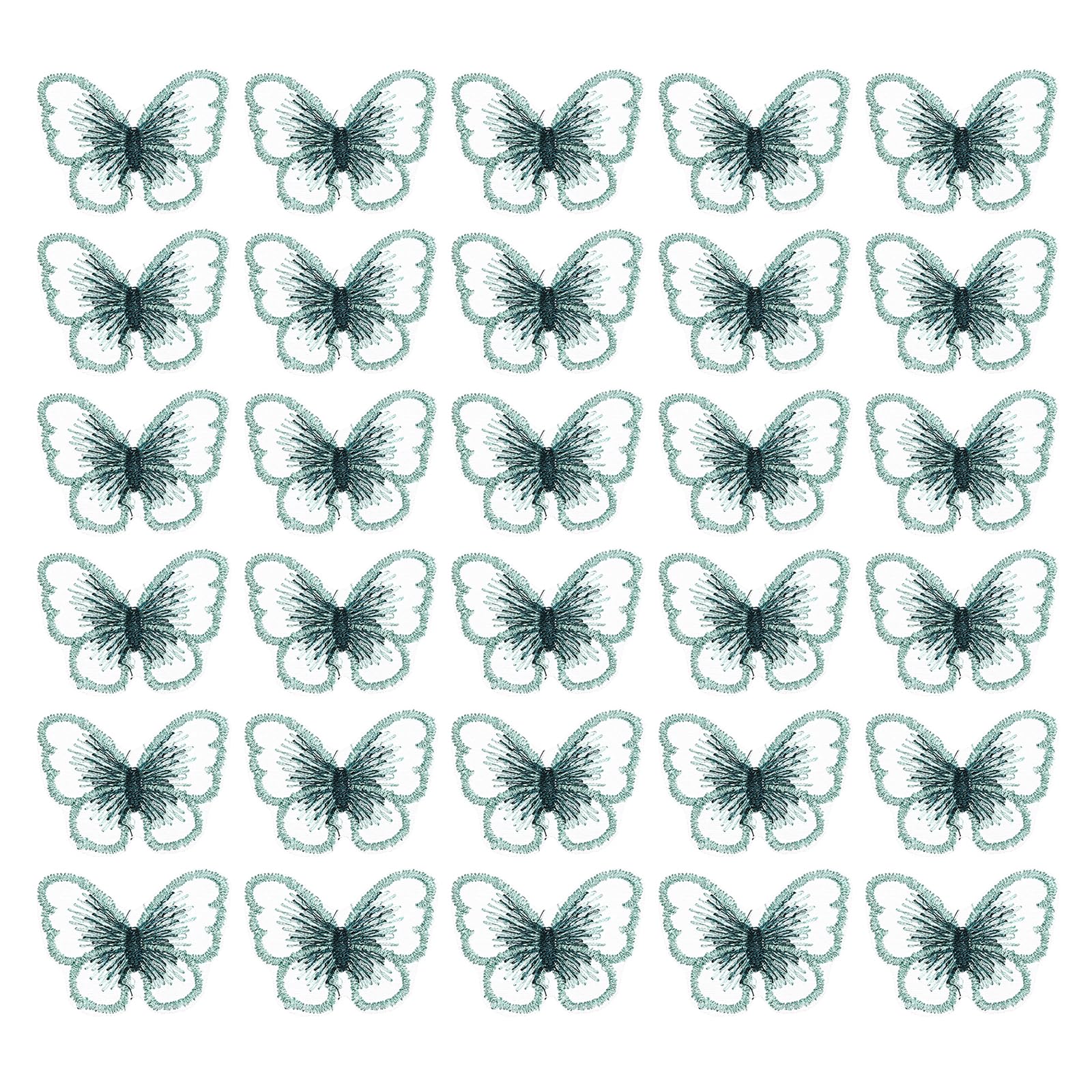 Apliques de encaje de mariposa verde para vestidos de boda y artesanía