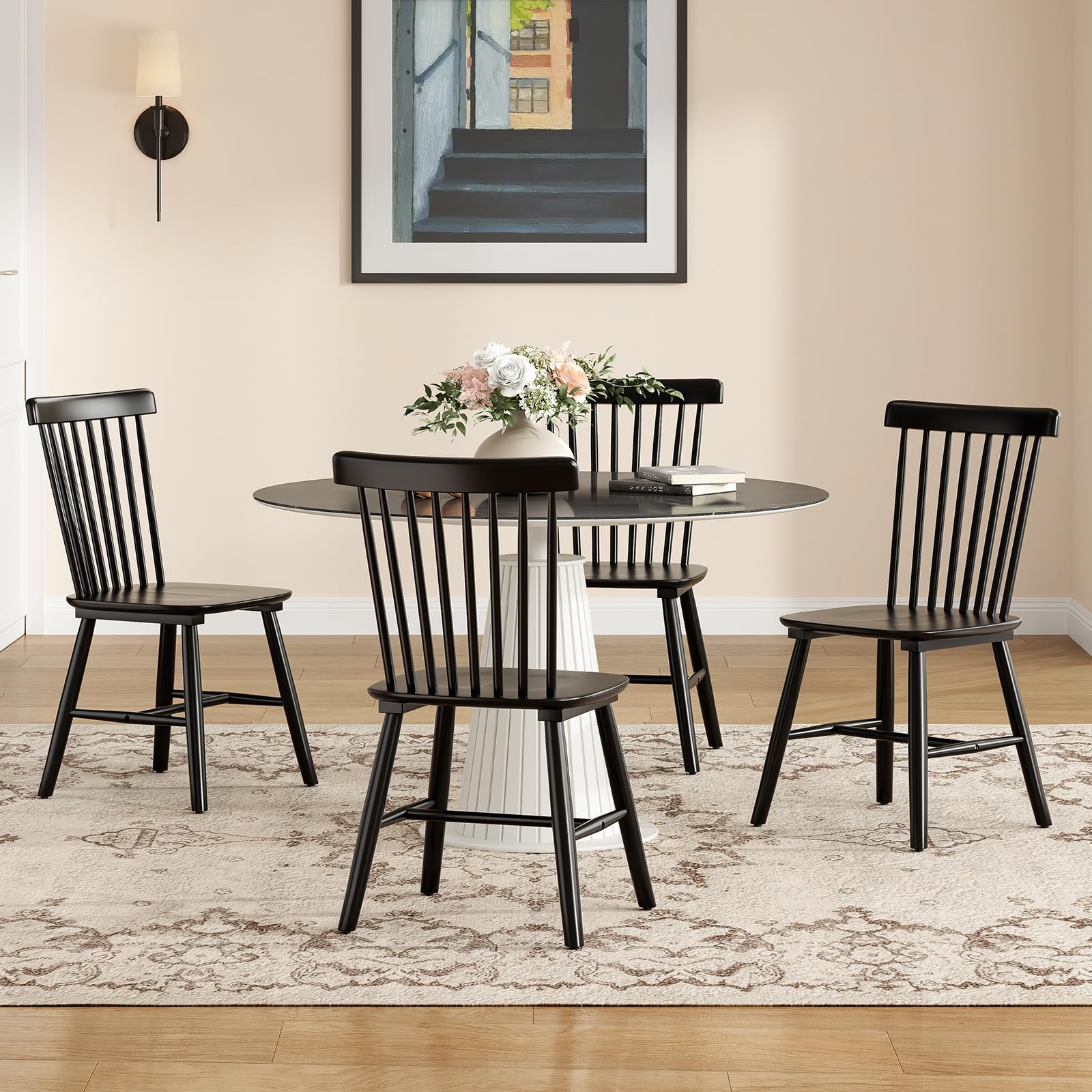 Amazon.com - Windsor Dining Chairs, Kitchen & Dining Room Chairs for Dining Room with Spindle ...