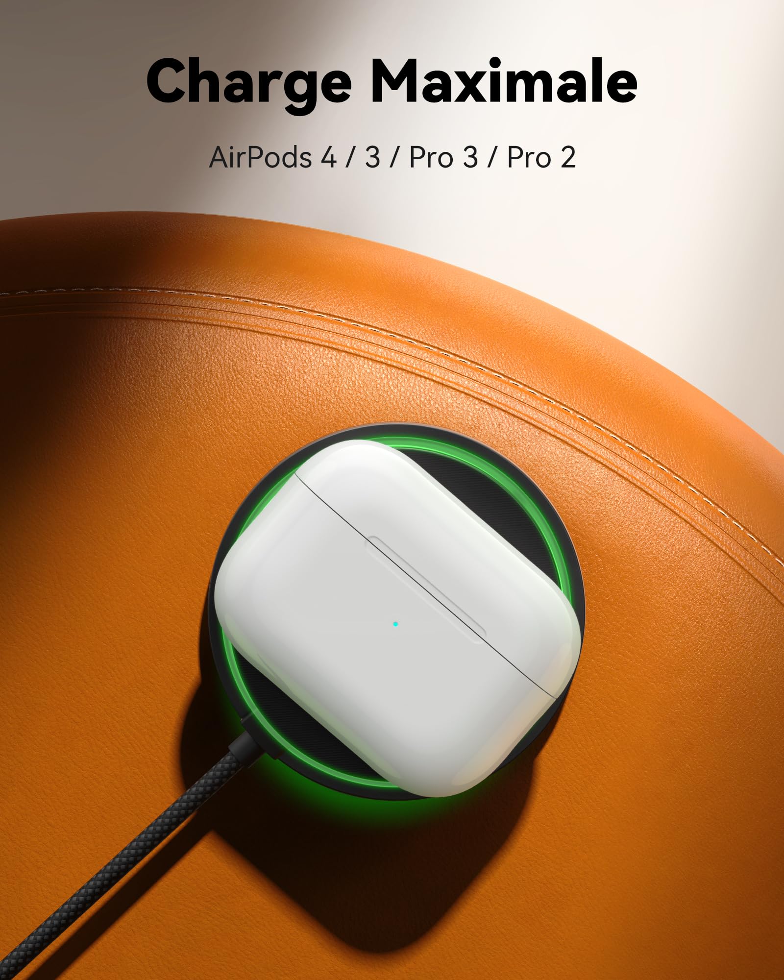 INIU Chargeur Induction iPhone, 15W Certifié Qi2 Chargeur Sans Fil Magnétique avec Refroidissement, Charge Rapide Mag-Safe pour iPhone 17 16 15 14 13 12 Pro Max AirPods 4 3 (avec Adaptateur USB C 20W)