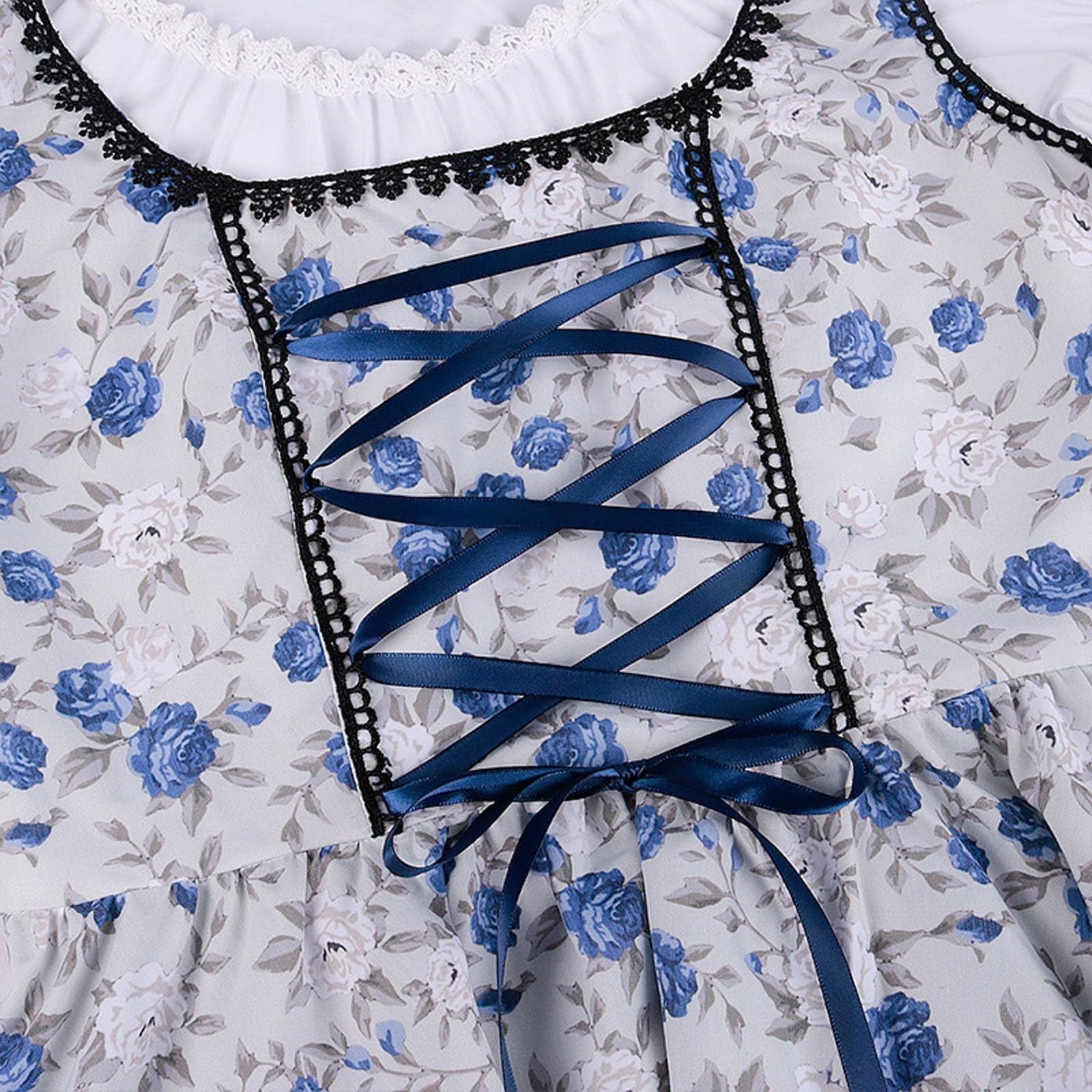 Dirndl Damen midi Trachtenkleid Trachtenrock Trachtenmode Kleid mit Schürze Dirndlbluse Oktoberfest Dresses Dirndlkleid Trachtenrock Dirndl-Komplettsets Trachtenmode Blau